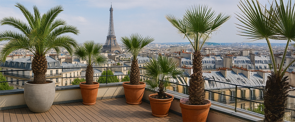 palmier en pot terrasse
